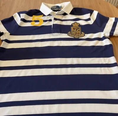 Men’s Ralph Lauren Custom Fit Rugby Style Polo Shirt Multicoloured XL • £55