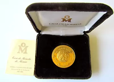 Rare 1980 CASA DE MONEDA DE MEXICO Gold Medallion/Coin - 445th Anniversary - 65g • $8500