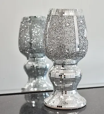 £15.99 • Buy 30Cm Silver Ceramic Mirrored Pot Vase Glitter Home Decoration Flower Vase 102