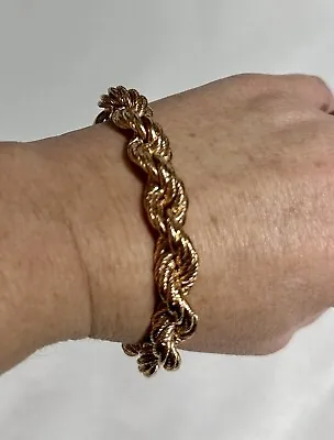 BRONZO Bracelet Rose Gold Tone Rope 8   THICK Milor Italy Chunky • $30