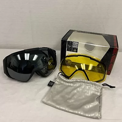 VonZipper El Kabong Asian Fit Goggle Black Satin W/ Black Chrome + Yellow Lens • $185