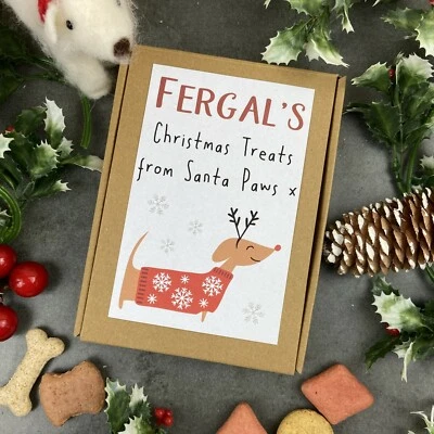 £3.50 • Buy Personalised Little Dog Treat Box - A Christmas Treat! , Dog Gift Box, Treats