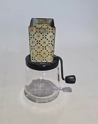 Vintage Androck Nut Chopper Grinder ♡ Atomic Design Metal Top Glass Bottom Usa • $12.77