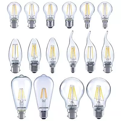 LED Filament Edison Bulbs E27 B22 E14  Light ST64 Tip Candle Globe Flame Lamp • £5.99