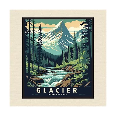 Glacier National Park Montana Serigraph Style Art Poster • $150