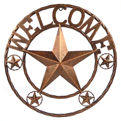 Metal Welcome Wall Star With Stars Ring Brushed Copper Finish 18 Inch • $29.95