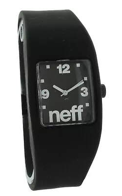 Neff Sleek Bandit Watch Unisex Black S/M Silicone Band NEW IN BOX • $19.99