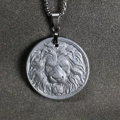 Natural Muonionalusta Meteorite Carved Pendant， Lion Design Shape Pendant • $63.20