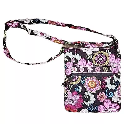 Vera Bradley HIPSTER Crossbody MOD FLORAL PINK Purse Shoulder Bag VGC • $10.99