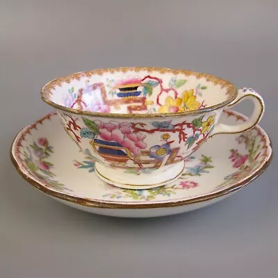 Mintons Chinese Tree Cup & Saucer. Victorian Hand Painted China. Antique Vintage • £10.99