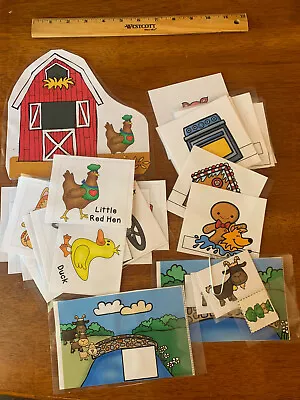 Lot 3 Sets Laminated Cards Three Little Pigs Little Red Riding Hood Billy Goats • $5