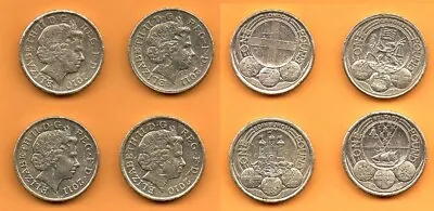 Set Of 4 GB City Round £1 Coins 2010 Belfast & London 2011 Edinburgh & Cardiff • £19.95