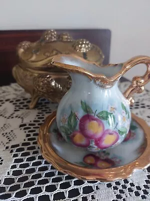 Miniature Bowl And Pitcher Royal Crown   Apple Blossoms  #2920 • $18.95