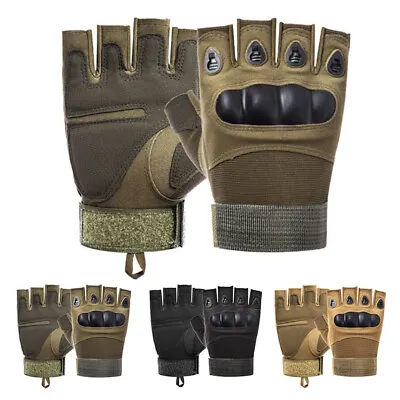 Tactical Work Gloves Knuckle Protection General Utility Heavy Duty Fingerless • $12.99