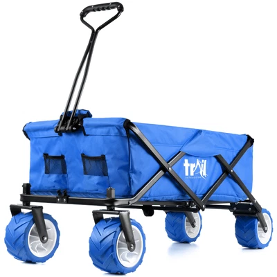 £109.99 • Buy Folding Beach Trolley Camping Cart All Terrain Wheels Festival Garden 60kg Trail