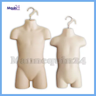 Toddler & Child Torso Hanging Mannequin Set With Hangers - Flesh Kids Forms • $35.85