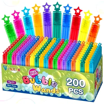 200 Mini Bubble Wands In 10 Colors Bulk Party Favors For Kids Loads Of Fun C4 • $42.99