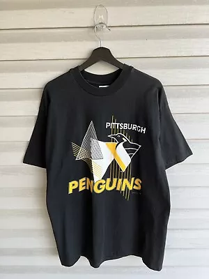 Vintage Pittsburgh Penguins 1990s T Shirt Men’s 2XL Black Vtg 90s • $28