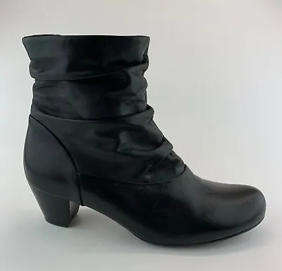 Gabor Womens Black Leather Ankle Boots Sz UK 8 US 10 • $24.99