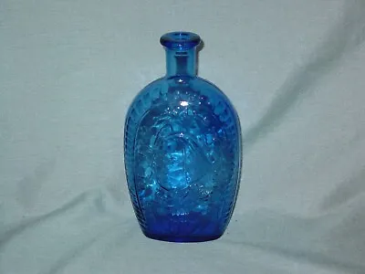 Vintage Blue George Washington & Eagle Embossed Glass Bottle EMPTY • $10.99