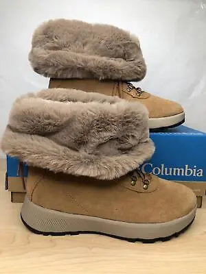 Columbia Women's Slopeside Village Snow Boot Elk/Autumn Orange1939061 Size 8.5 • $55.95