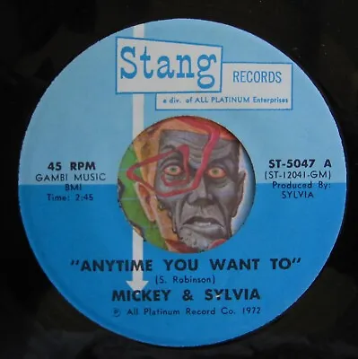 HEAR Mickey & Sylvia 45 Anytime You Want To STANG R&B Soul Funk EX • $9.99