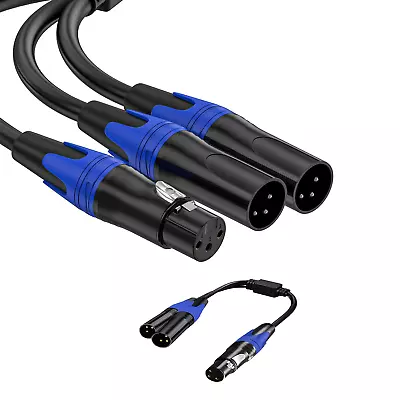 1 Male To 2 Female XLR Y Splitter Micrphone Cable3Pin XLR Female To Dual XLR Mal • $17.49
