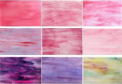 9 Sheets Stained Glass Sheet Pink And Purple Collection 4 X 6 Inch Stained Glas • $39.77