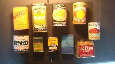 Huge Lot (10) Vintage Advertising TINS - Tobacco Burma Durkee's Monarch Tea • $55.99