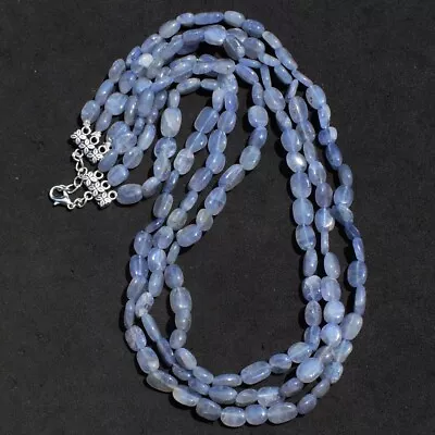 Beautiful 375 Cts 3 Strand Natural Iolite Oval Shape Beaded Necklace SK 16 E493 • £7.63