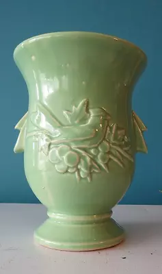 Mid 20th Century McCoy Pottery Light Green Bird 2 Handle Vase • $20.99