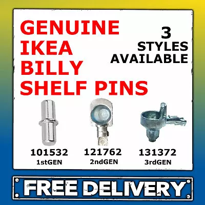 IKEA BILLY SHELF SUPPORTS PINS PEGS FIXINGS All 3 Styles In Stock GENUINE PARTS • £2.95