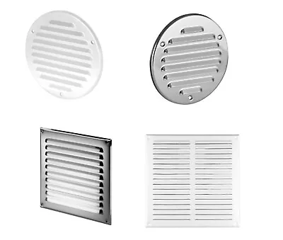 High Quality Metal Air Vent Grille With Fly Screen Ducting Ventilation Cover • £5.77