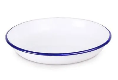 Enamel Rice Plate White Pasta Bowl Dish Falcon Traditional 22cm Camping Caravan • £8.84