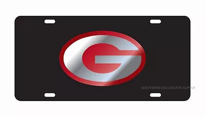 UGA UNIVERSITY OF GEORGIA Black-Red-Silver Mirrored License Plate / Car Tag   • $24.95