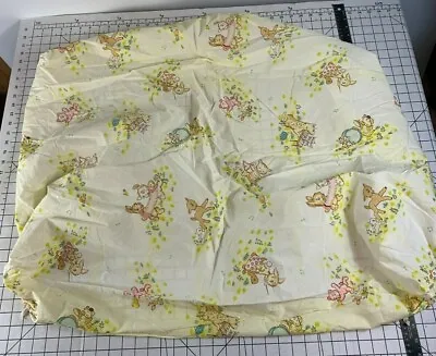 Vintage Baby Infant Bed Crib Matress Sheet Fitted Cartoon Bear Deer Animal Bunny • $39.94