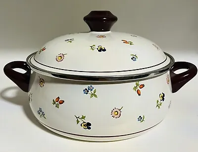 Villeroy & Boch PETITE FLEUR 4 Qt. Metal Covered Casserole Dish Handles Germany • $69.99