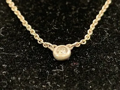 Tiffany & Co.Sterling Silver Elsa Peretti By The Yard Diamond Pendant Necklace • $299.99