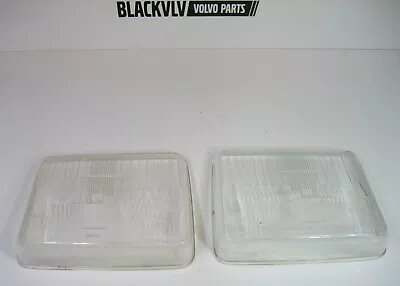 Genuine Volvo 240 Single Square Headlight Lens Set NOS E-Code RARE LHD L & R • $339.99