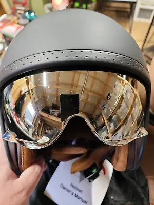 MATTE Black VEGA Helmet With Mirror Drop-down Sunshield & SunVisor 2XL  63-64 Cm • $38.25