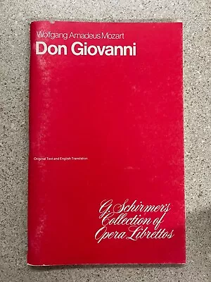 Don Giovanni: Libretto By Wolfgang Amadeus Mozart Paperback Used • $7.99