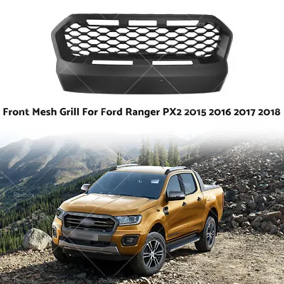 Front Mesh Grill Matte Black For Ford Ranger PX2 2015-2018 • $210.55
