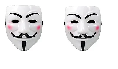 $8.99 • Buy 2pk V For Vendetta Movie Costume Mask Guy Fawkes Anonymous Halloween Cosplay 