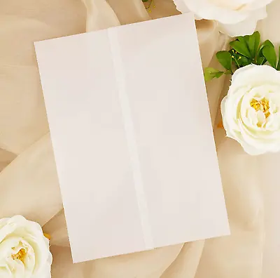 100 Pack Luxury Pre-Folded Vellum Jackets For 5x7 Invitations - Vellum Paper • $36.99