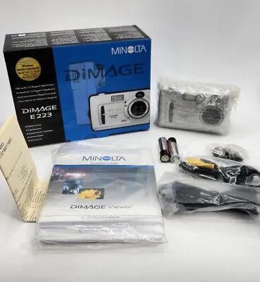 Minolta DiMAGE E223 2.0 MP Digital Camera - Silver Brand New Rare In Box  • $64.99