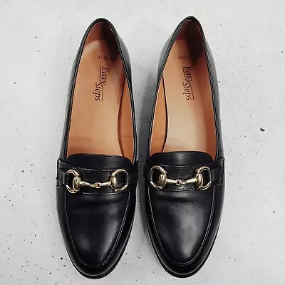 [ EASY STEPS ] Womens Black Leather Gala Loafer Shoes RRP$160 | Size EUR 41 C • £58.88