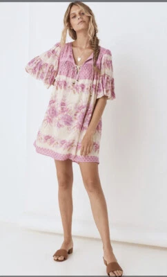 $220 • Buy Spell & The Gypsy Coco Lei Flutter Sleeve Tunic In Lilac - XL BNWT