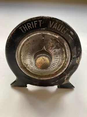 Antique Ca. 1920's Metal Still Bank  THRIFT VAULT  • $19.95