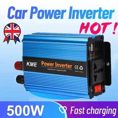 Power Inverter 500w Adapter Converter Dc 12v To Ac 230v 240v Car Chargers Trip • £16.98