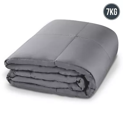 Laura Hill 7kg Weighted Blanket Bedding Heavy Doona Quilt Queen Sleep Grey • $75.74